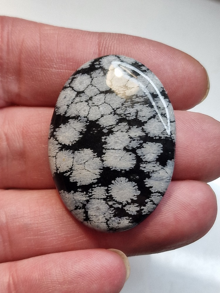41x30mm snowflake obsidian cabochon