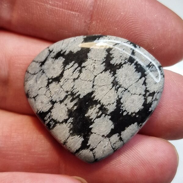 34x30mm snowflake obsidian cabochon