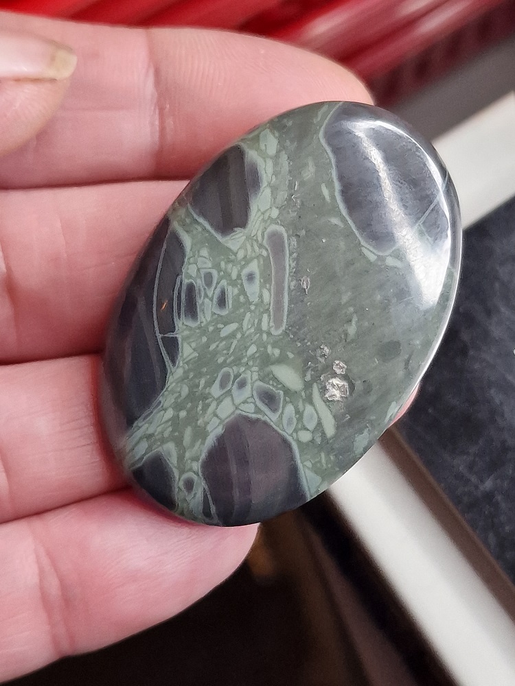 50x33mm spiderweb jasper cabochon