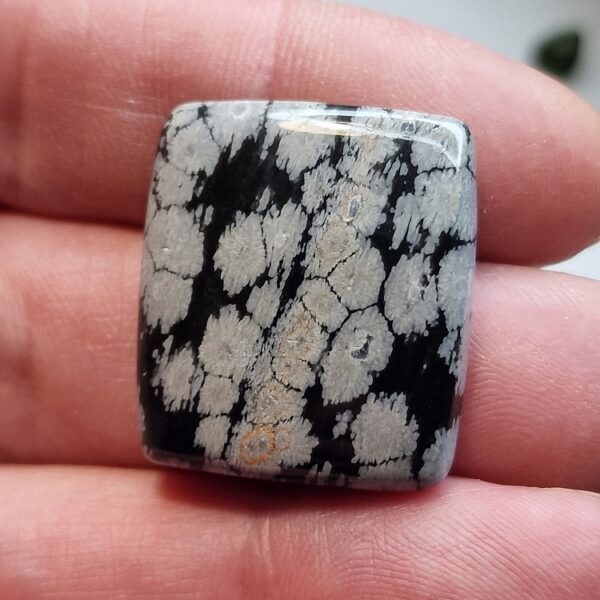 27x24mm snowflake obsidian cabochon