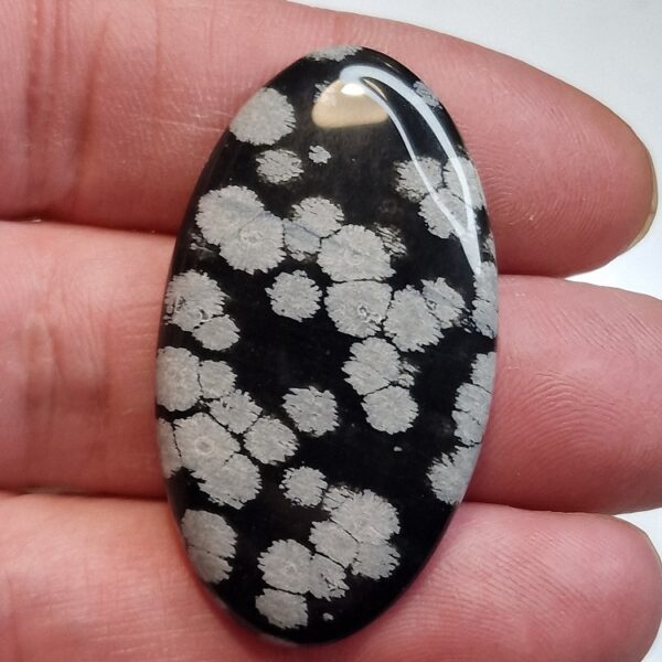 45x25mm snowflake obsidian cabochon