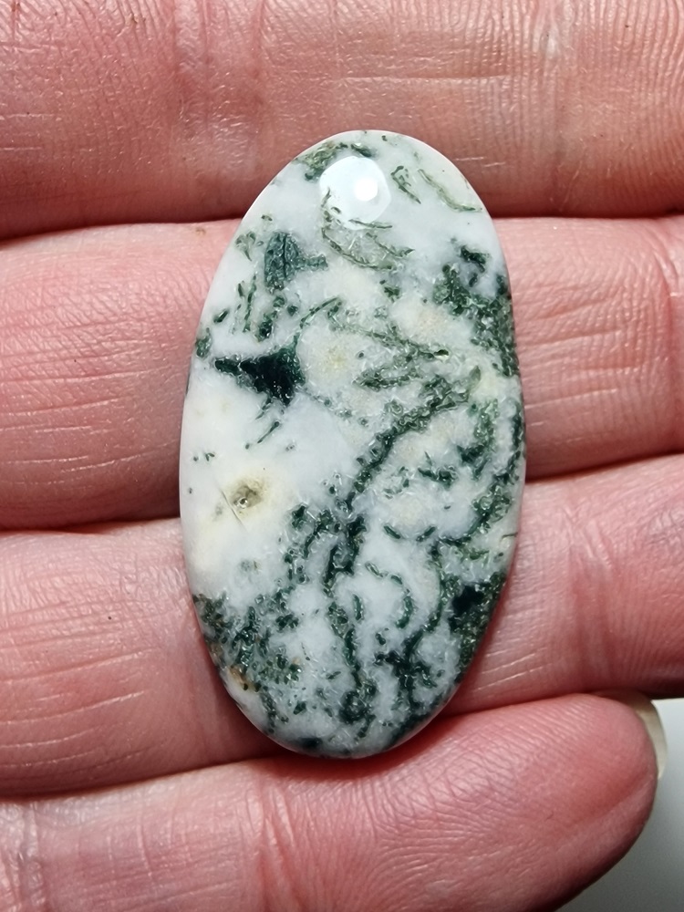 39x21mm green tree agate cabochon