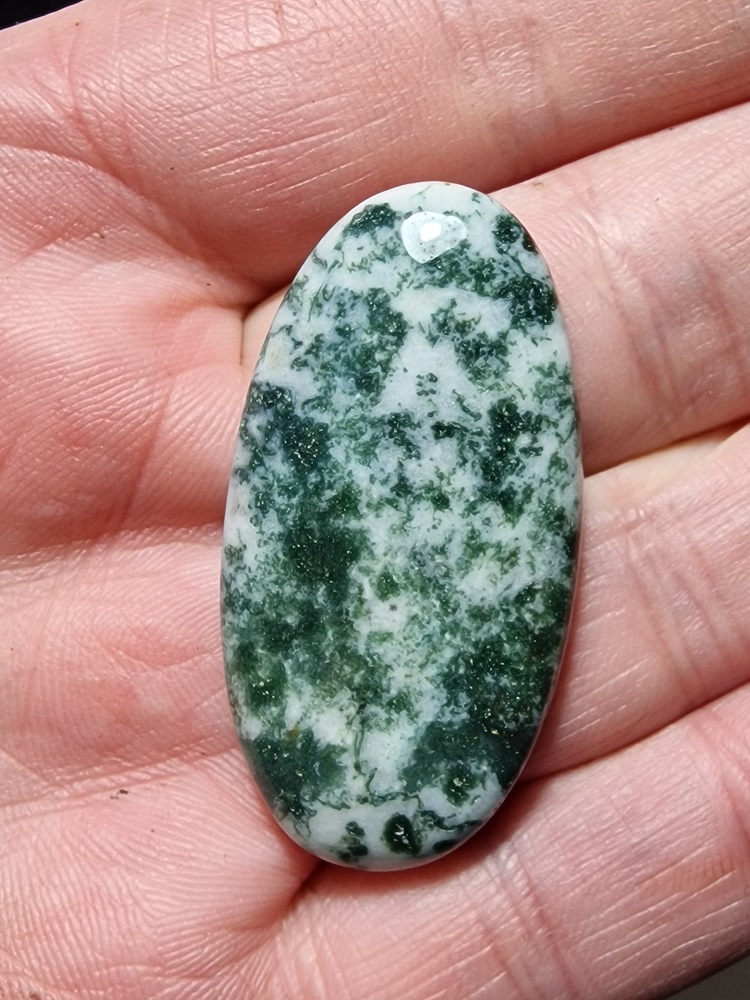 44x22mm green tree agate cabochon