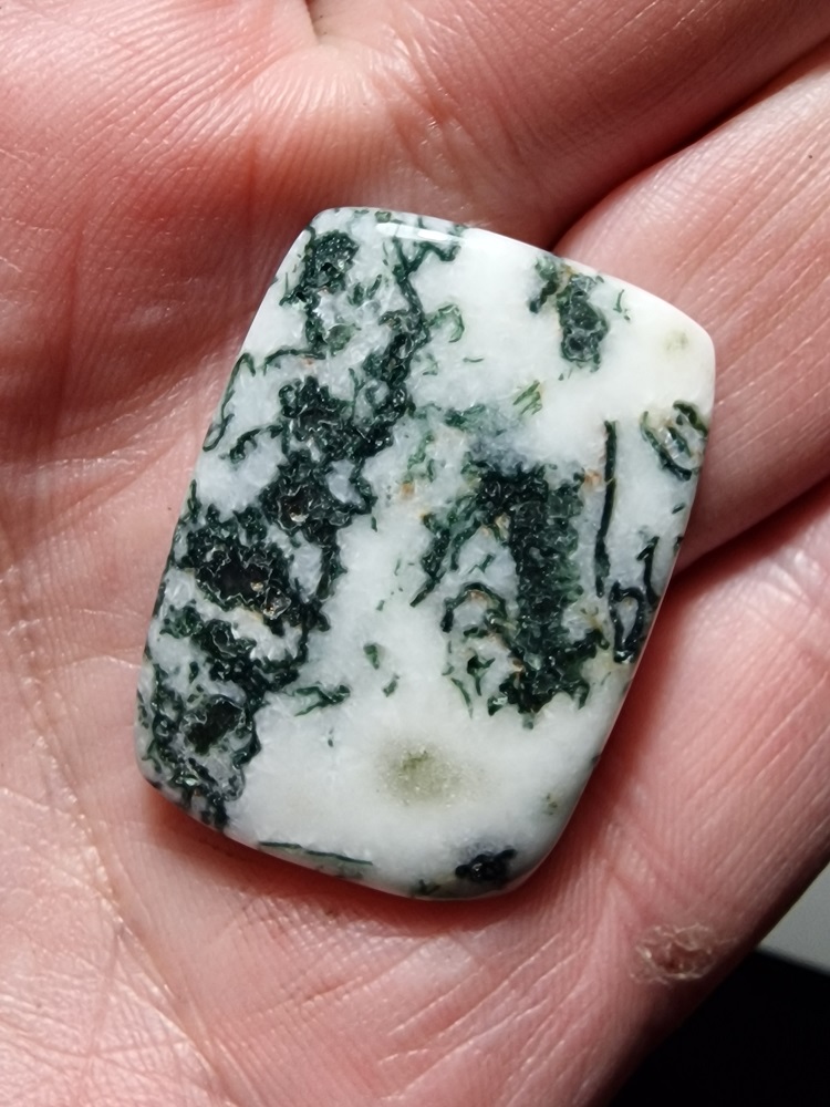 33x24mm green tree agate cabochon