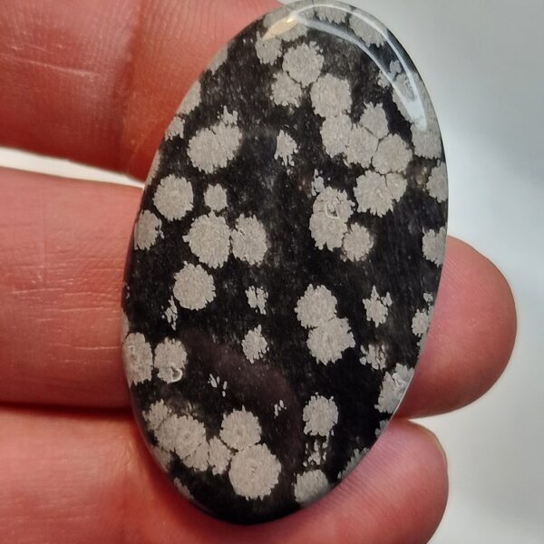 45x26mm snowflake obsidian cabochon