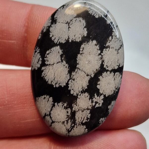 38x25mm snowflake obsidian cabochon