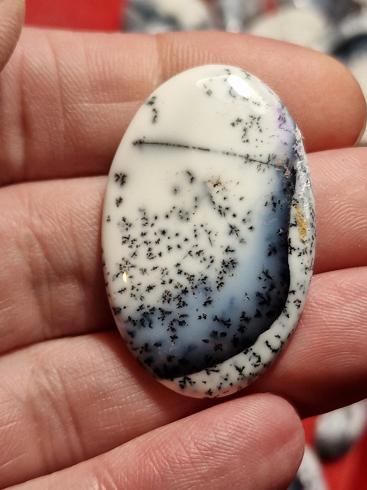 41x26mm Dendritic chalcedony cabochon