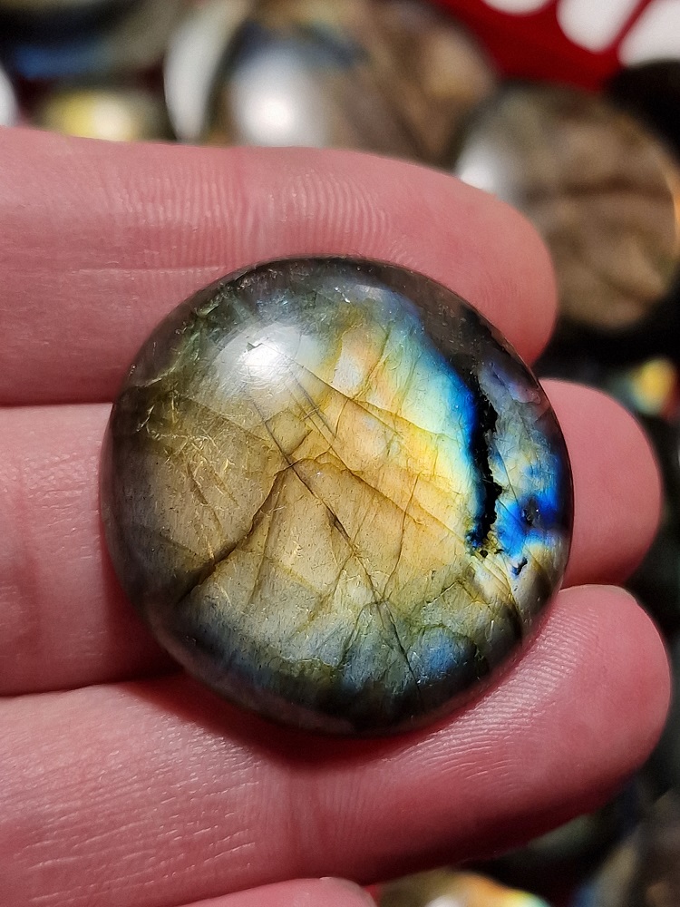33mm round labradorite cabochon