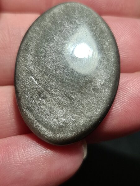 35x24mm silver sheen obsidian cabochon