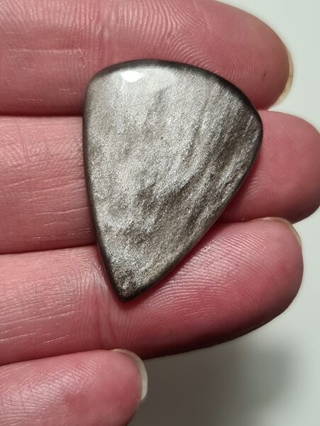 32x24mm silver sheen obsidian cabochon