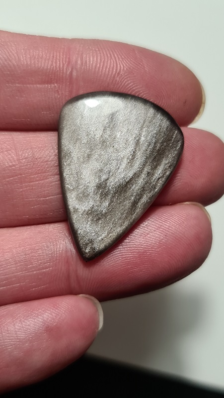 32x24mm silver sheen obsidian cabochon