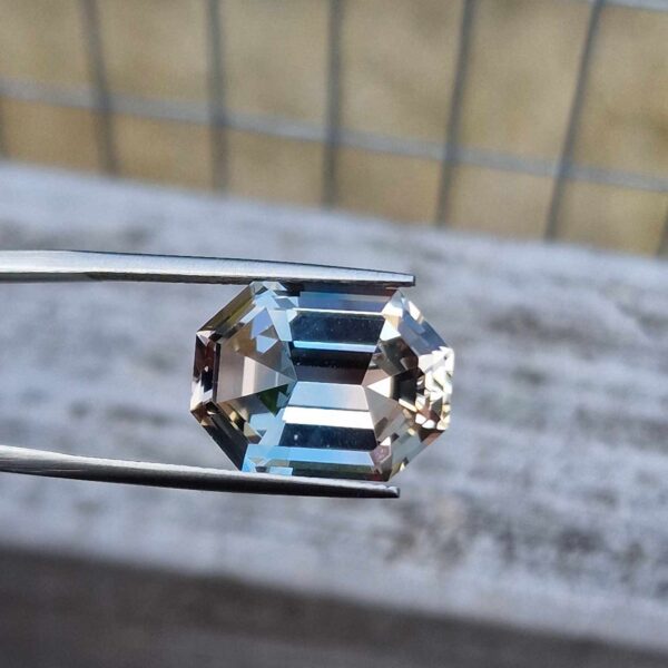 16.00x11.78x7.86mm precision-cut natural Ukrainian polychrome topaz facet