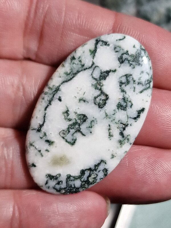 47x28mm green tree agate cabochon