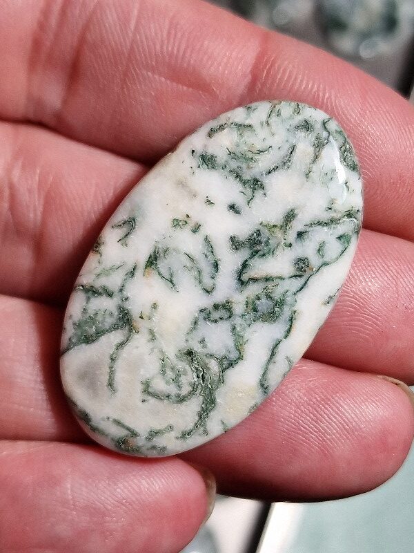 43x25mm green tree agate cabochon