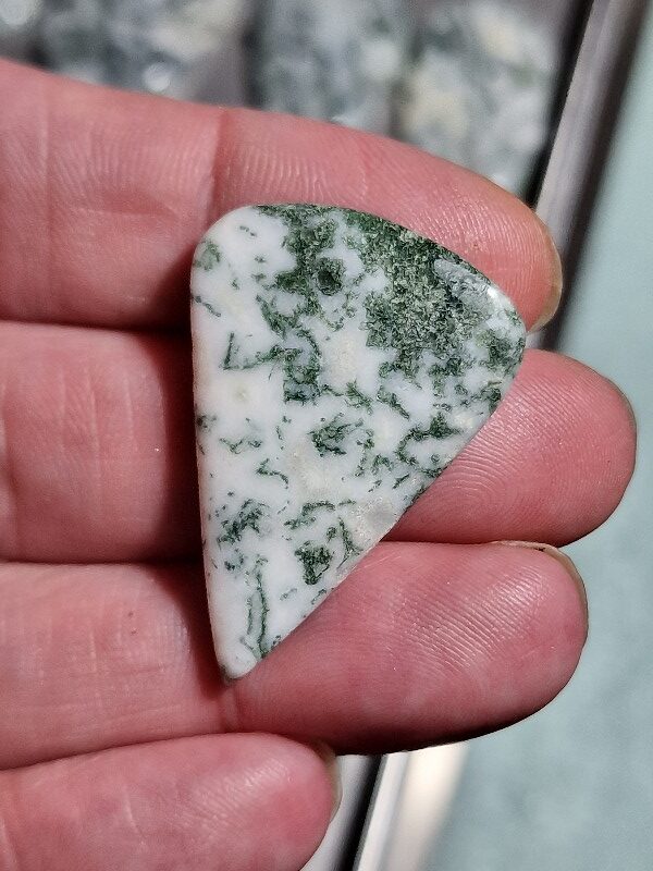 37x27mm green tree agate cabochon