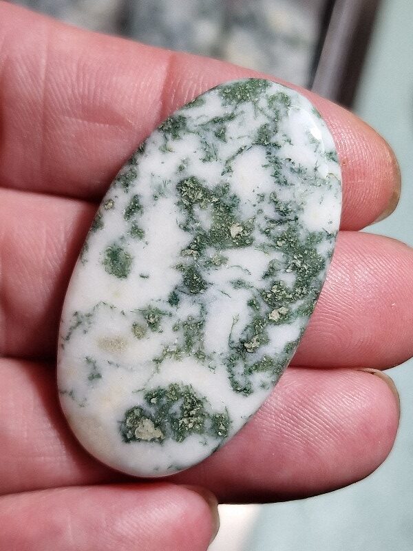 47x26mm green tree agate cabochon
