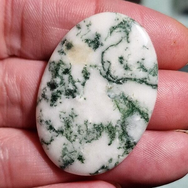 44x29mm green tree agate cabochon