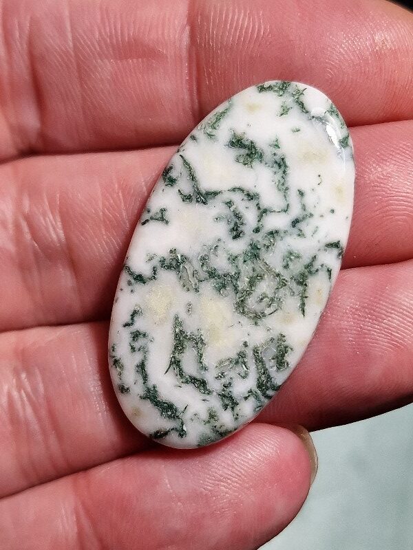 41x22mm green tree agate cabochon
