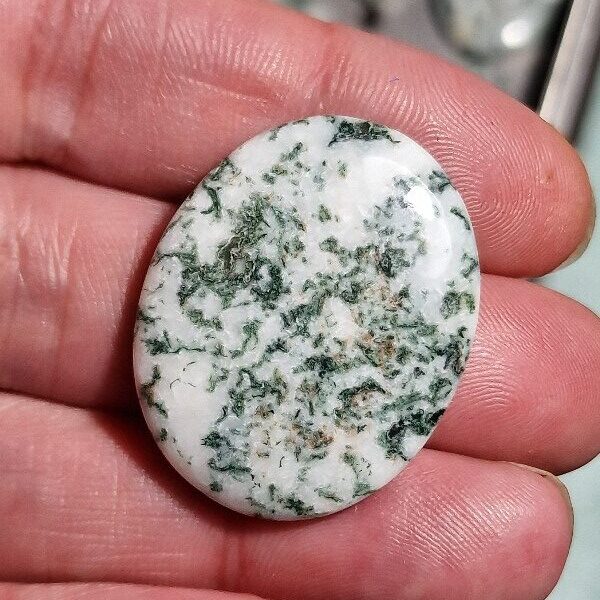 34x28mm green tree agate cabochon