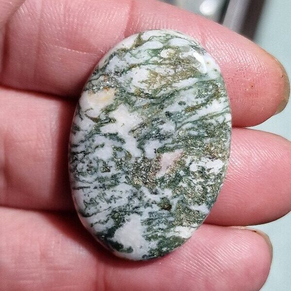 37x25mm green tree agate cabochon