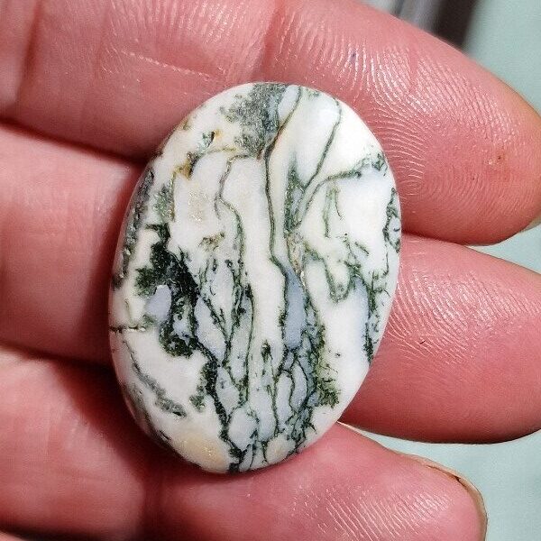 33x23mm green tree agate cabochon
