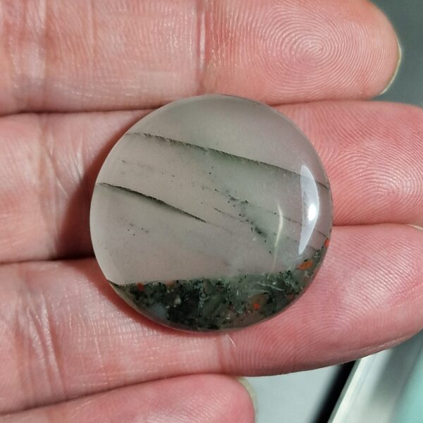 30mm round bloodstone cabochon