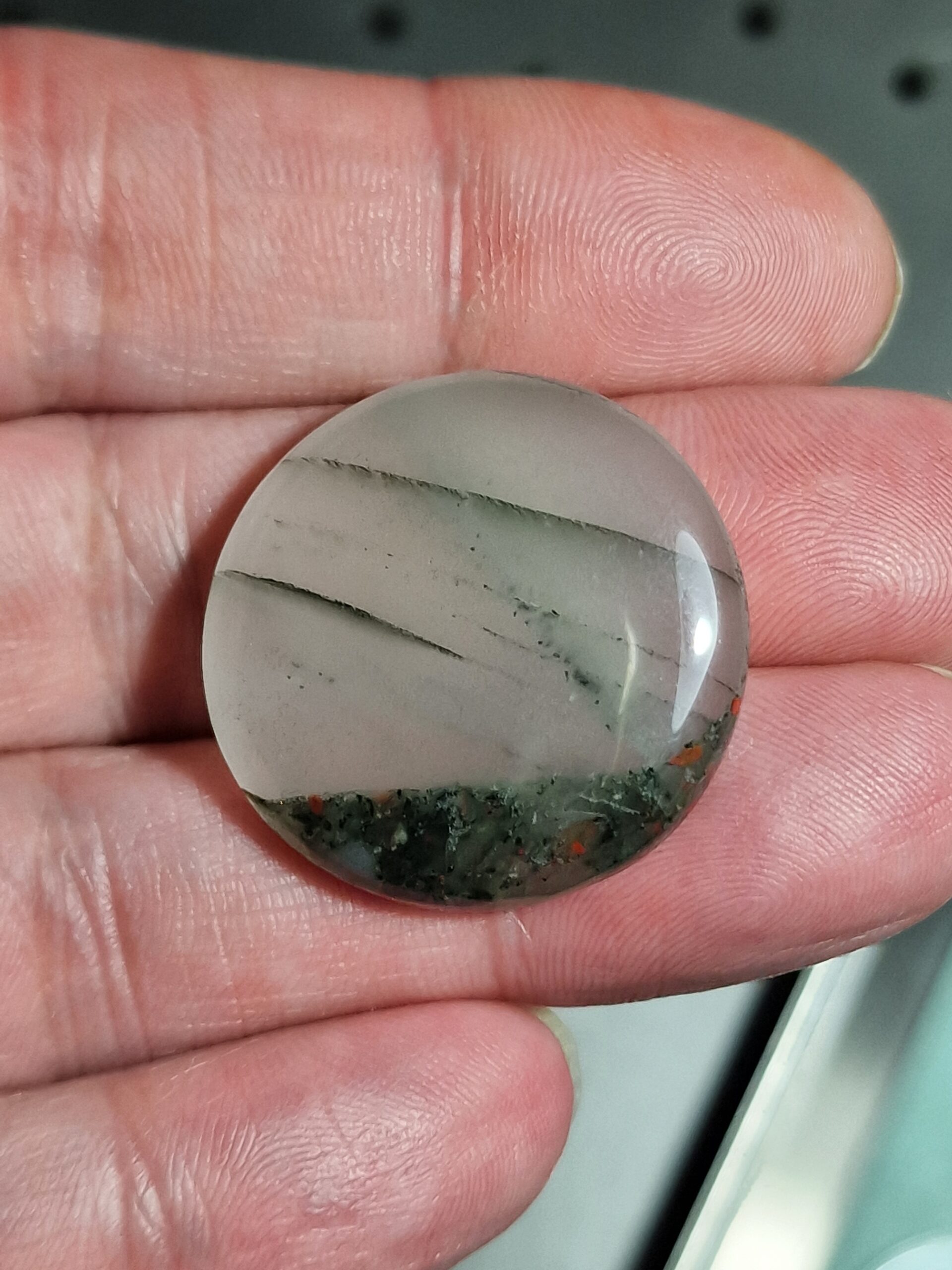 30mm round bloodstone cabochon