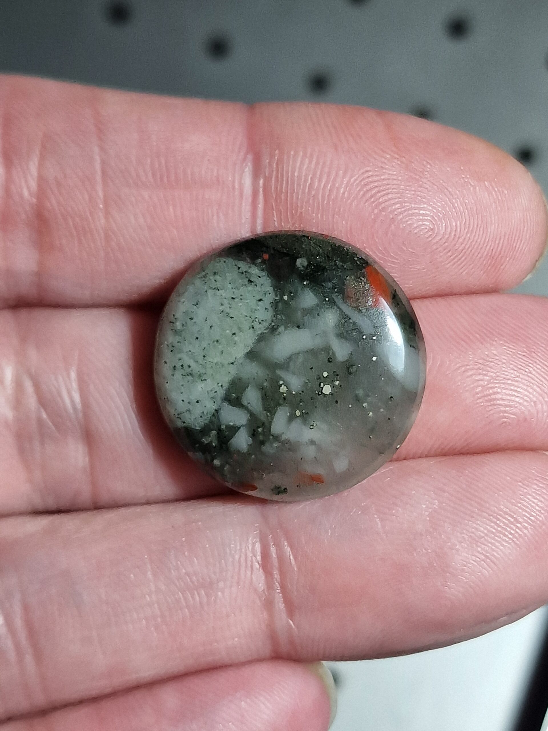 23mm round bloodstone cabochon