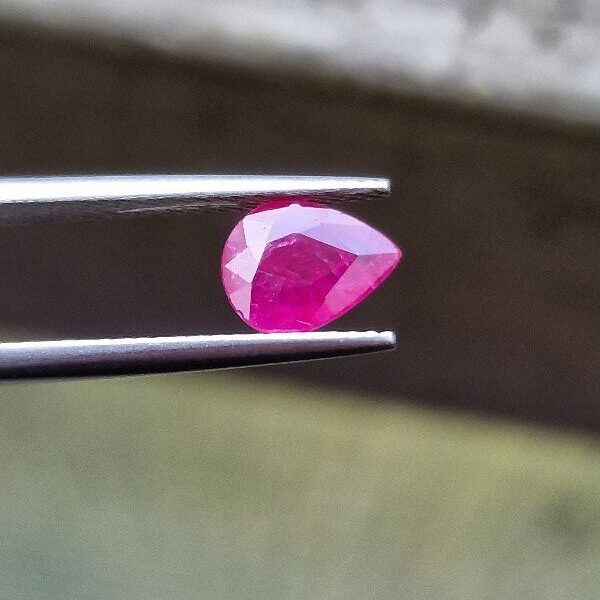 7.76x5.91x2.56mm Mozambique ruby facet