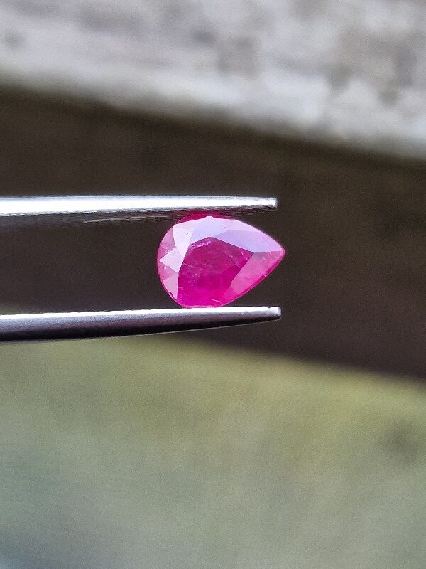 7.76x5.91x2.56mm Mozambique ruby facet
