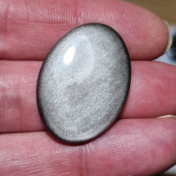 32x24mm silver sheen obsidian cabochon
