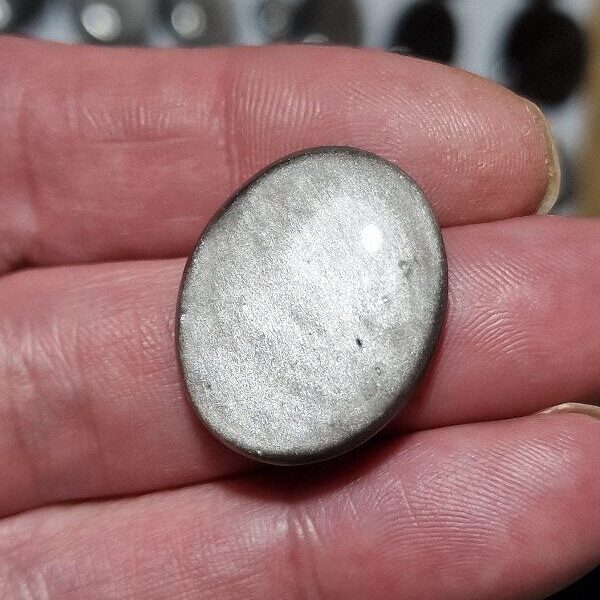 26x21mm silver sheen obsidian cabochon