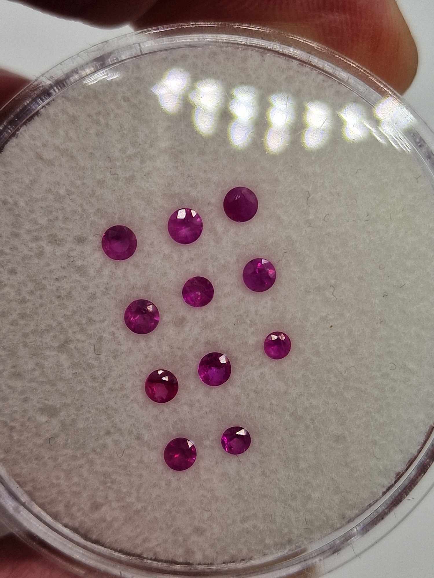 1ct parcels of 2.25-2.76mm Mozambique ruby facets