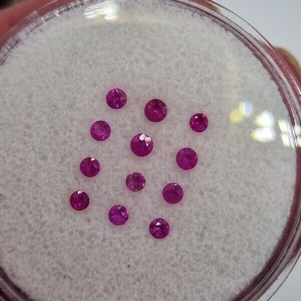 1ct parcels of 2.33-2.86mm Mozambique ruby facets