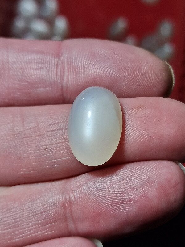 19x12mm white moonstone cabochon