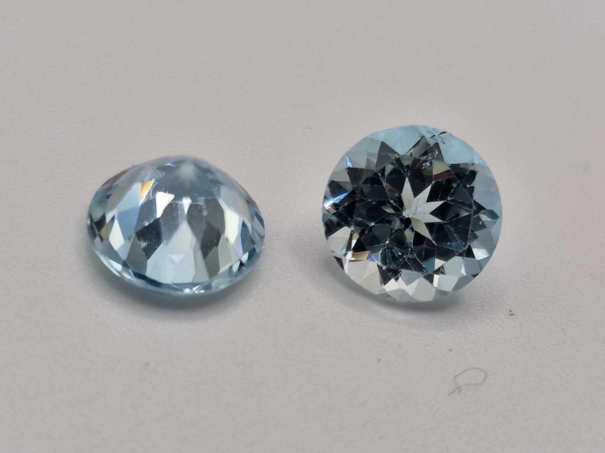 10mm round-cut, Sky Blue Topaz Facets