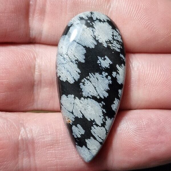 42x20mm snowflake obsidian cabochon