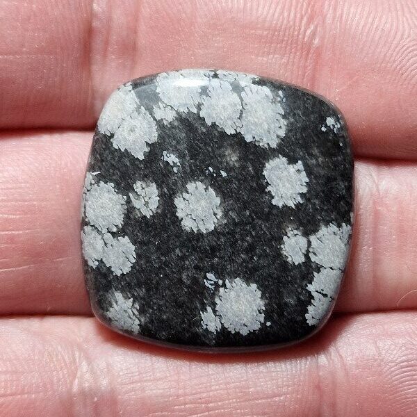 28x27mm snowflake obsidian cabochon