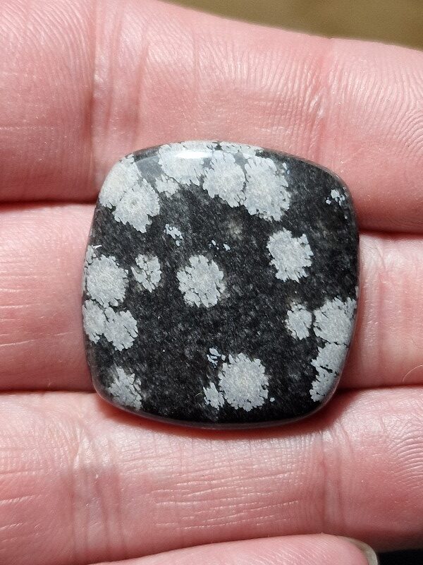 28x27mm snowflake obsidian cabochon