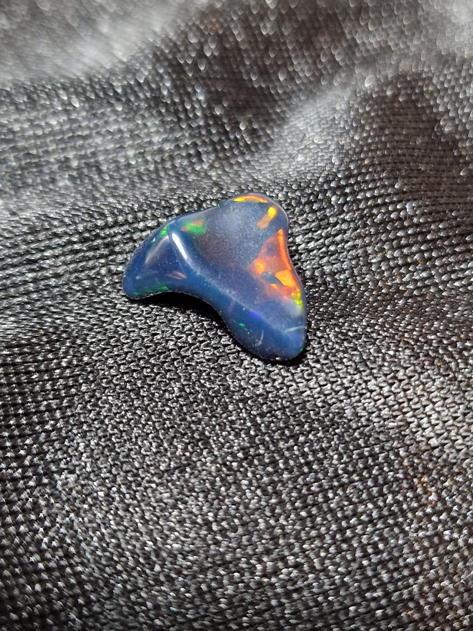 13.3x13.2x6.6mm Ethiopian black opal polished freeform