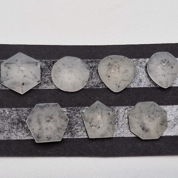 Geometric rose-cut quartz cabochon parcel
