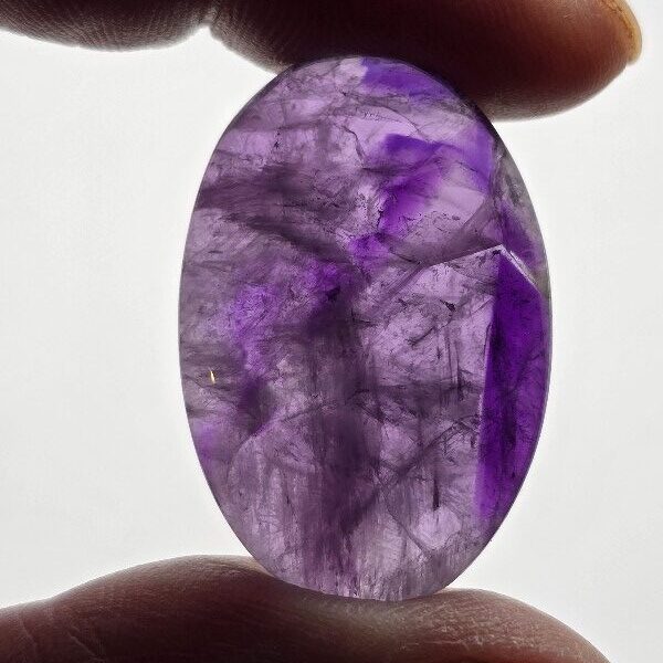 35x23mm trapiché amethyst cabochon