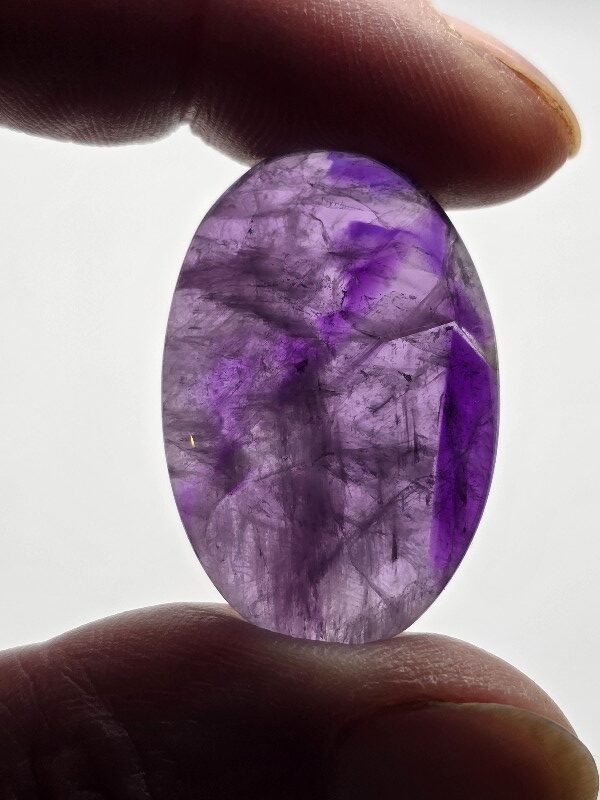 35x23mm trapiché amethyst cabochon