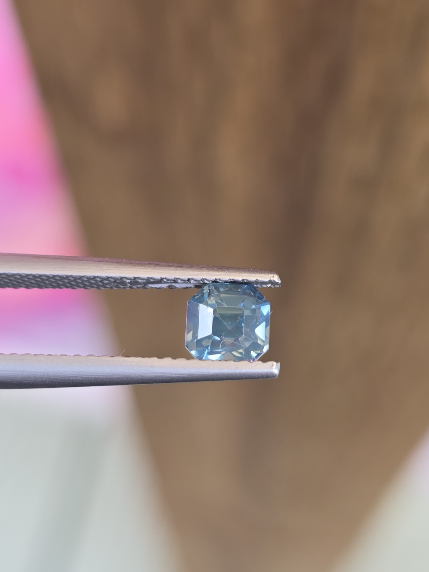 5.27x5.27x4.93mm Sri-Lankan light teal sapphire facet