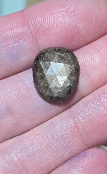 17.6x15.0mm rose-cut freeform Kenyan gold-sheen Zawadi sapphire cabochon