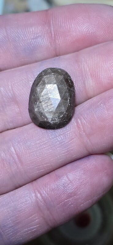 19.1x14.3mm rose-cut freeform Kenyan gold-sheen Zawadi sapphire cabochon