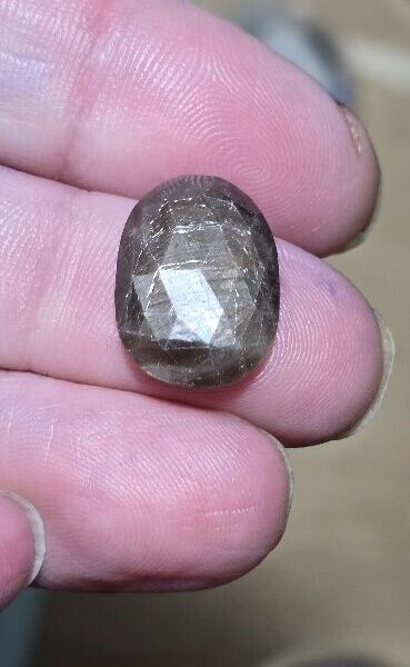 18.7x13.6mm rose-cut freeform Kenyan gold-sheen Zawadi sapphire cabochon