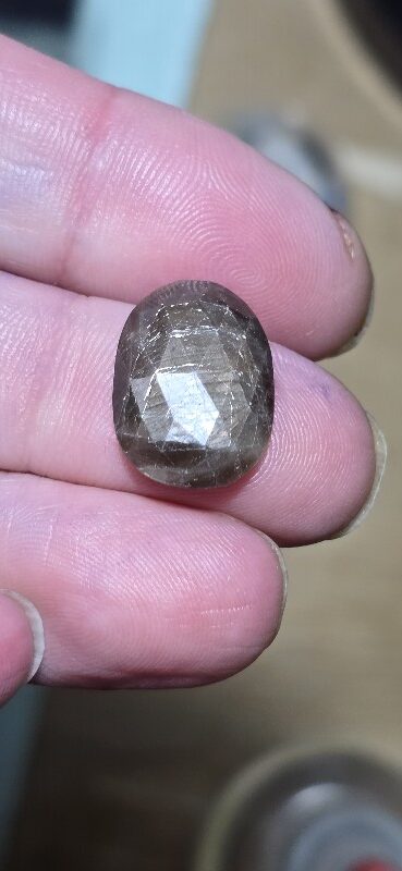 18.7x13.6mm rose-cut freeform Kenyan gold-sheen Zawadi sapphire cabochon