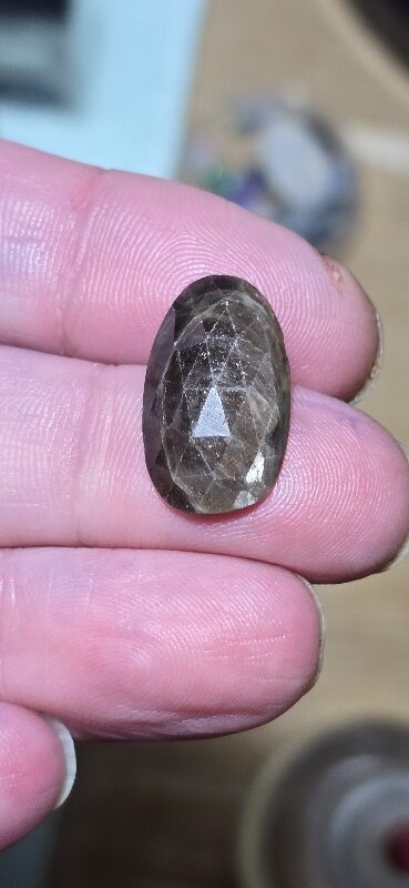 21.5x13.0mm rose-cut freeform Kenyan gold-sheen Zawadi sapphire cabochon