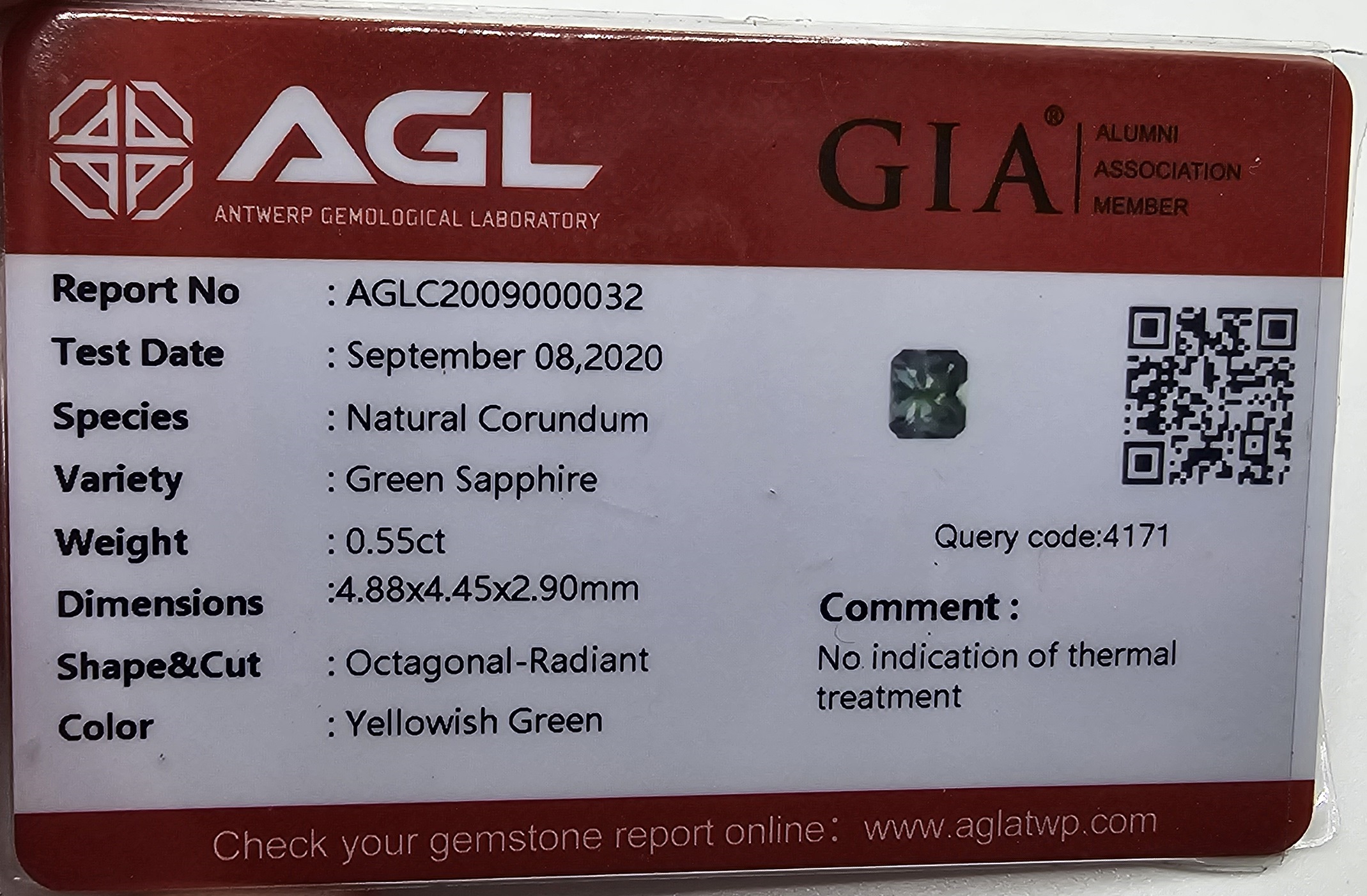 4.88x4.45x2.90mm octagonal/radiant-cut green sapphire facet - Image 2